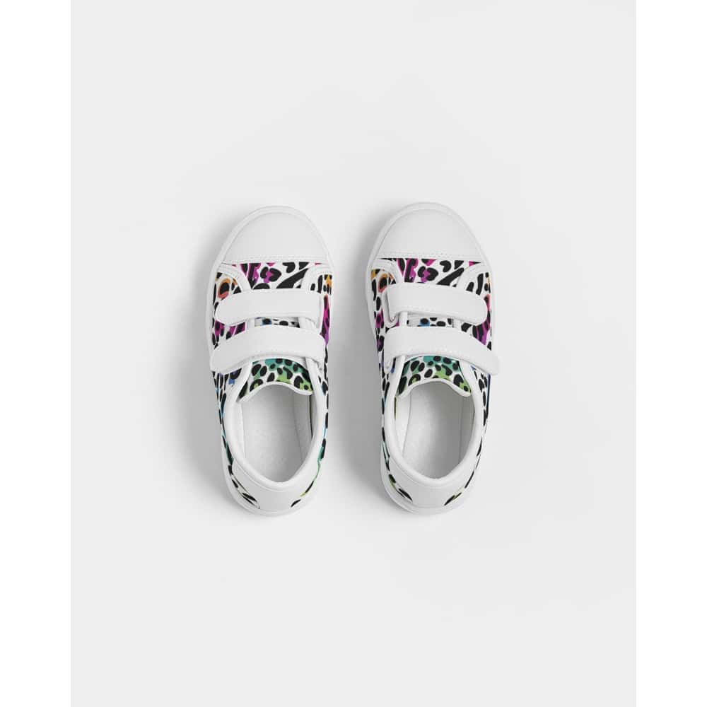 Rainbow Leopard Print Kids Low Top Canvas Sneakers - $65 -