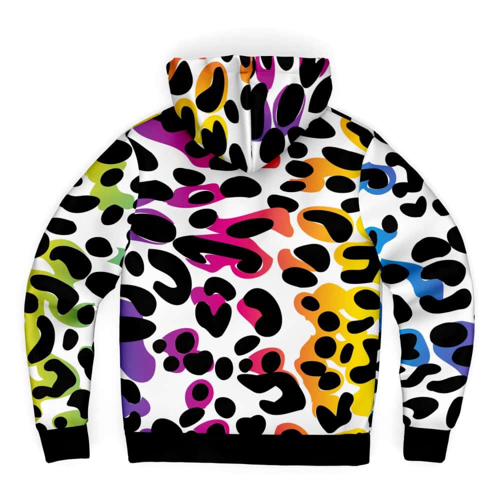 Rainbow Leopard Print Microfleece Zip Hoodie - $89.99 - Free