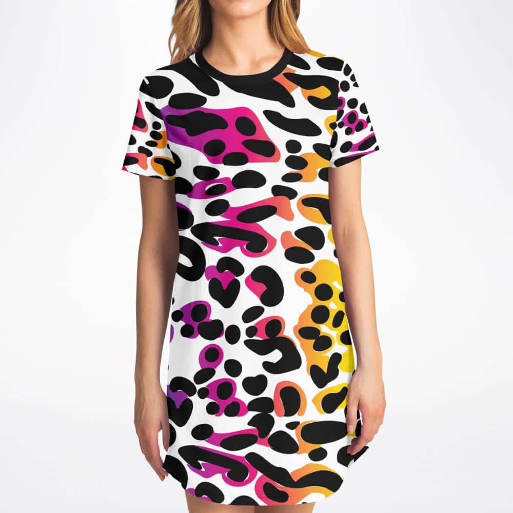 Rainbow Leopard T-Shirt Dress - $39.99 - Free Shipping