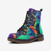 Rainbow Mane Unicorn Vegan Leather Boots