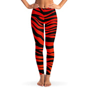 Red and Orange Zebra Leggings