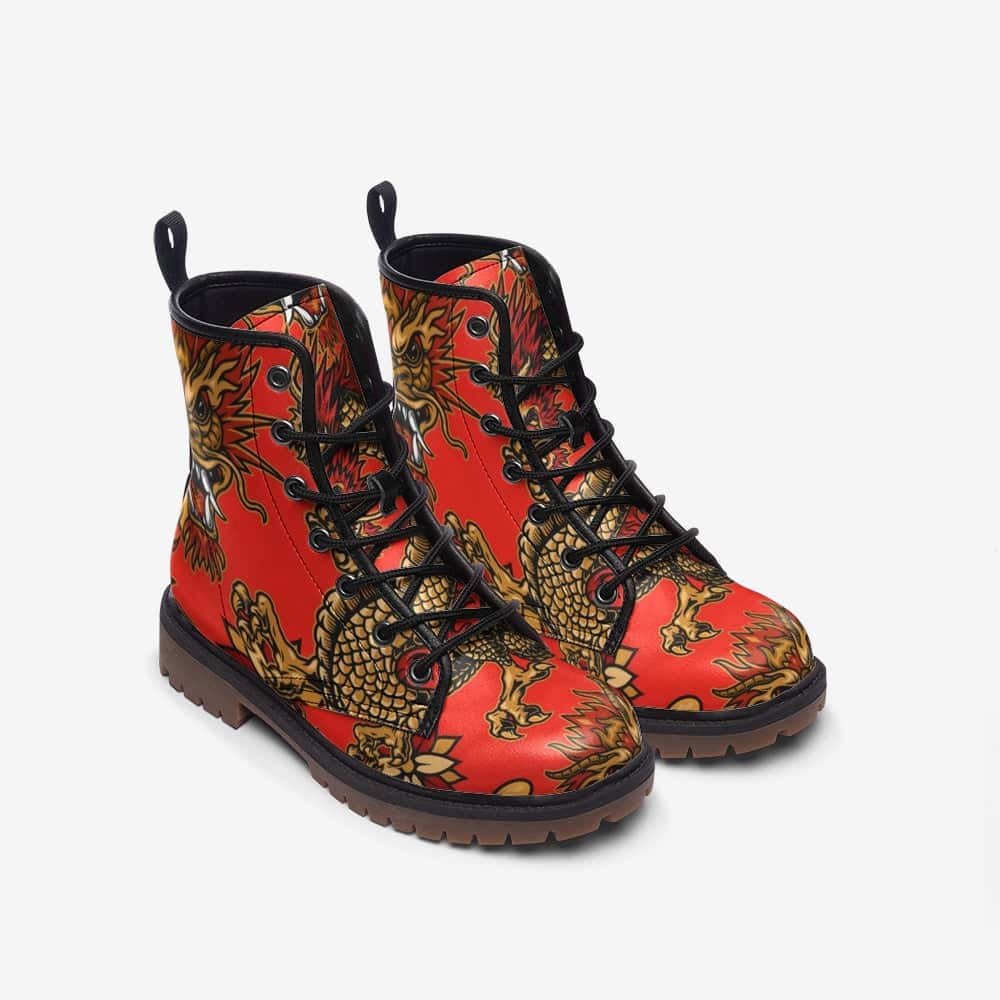 Red Dragon Vegan Leather Boots - $99.99 - Free Shipping