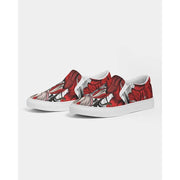 Red Flowers Slip-On Canvas Shoes