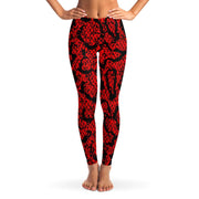 Red Snakeskin Pattern Leggings