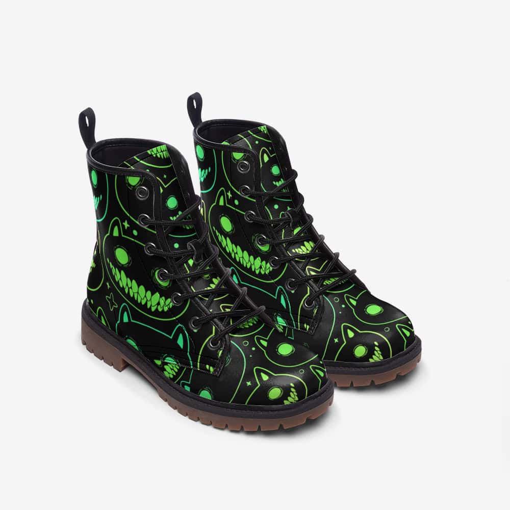 Spooky Cat Vegan Leather Boots - $99.99 - Free Shipping