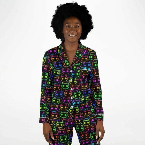 Spooky Cats Satin Pajamas