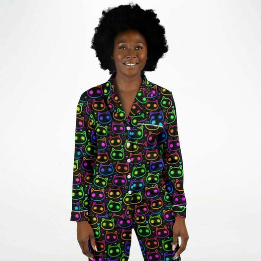Spooky Cats Satin Pajamas