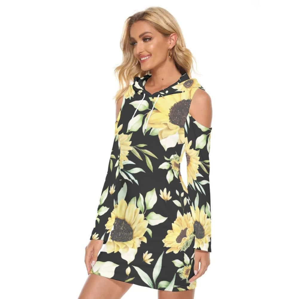 Sunflower Hoodie Dress - Free Shipping