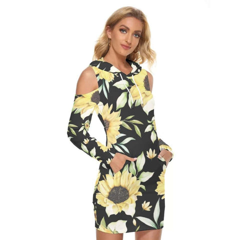 Sunflower Hoodie Dress - Free Shipping