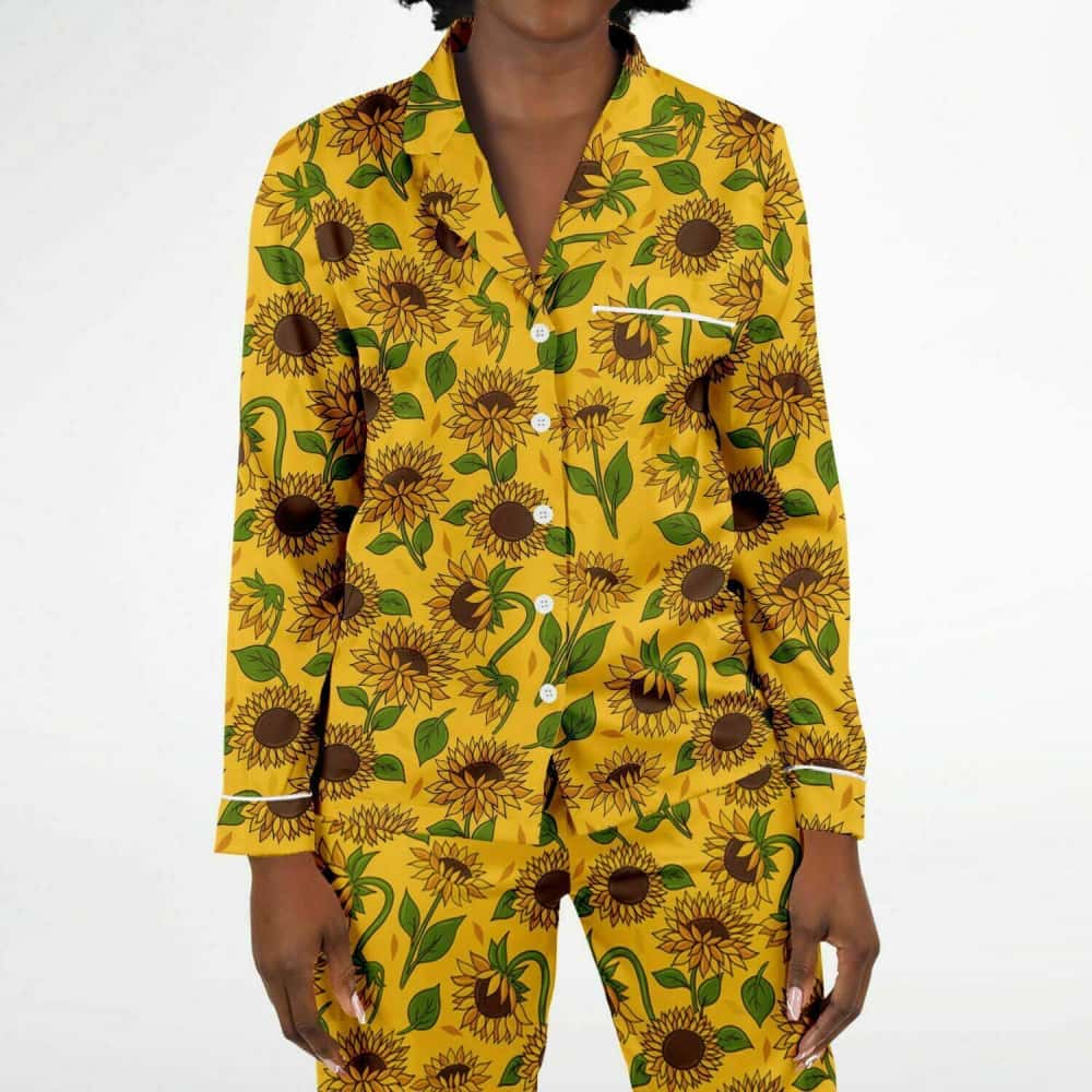 Sunflower Satin Pajamas - $84.99 - Free Shipping