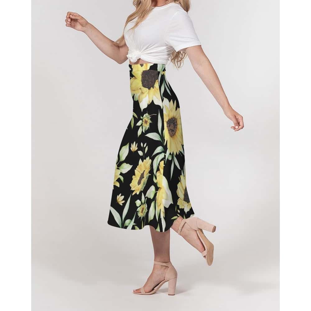 Sunflowers A-Line Midi Skirt - $59.99 - Free Shipping