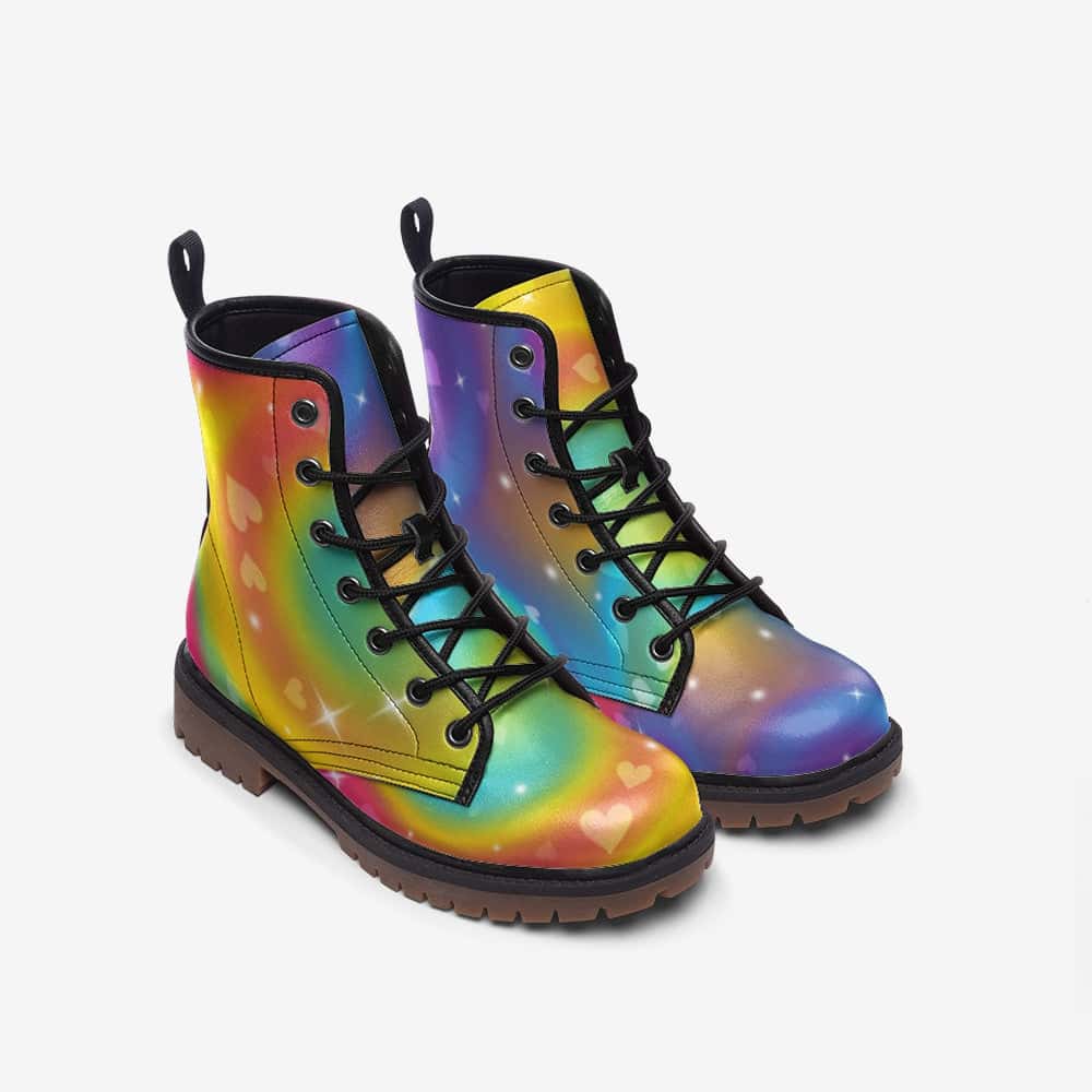 Swirls and Hearts Vegan Leather Boots - $99.99 - Free