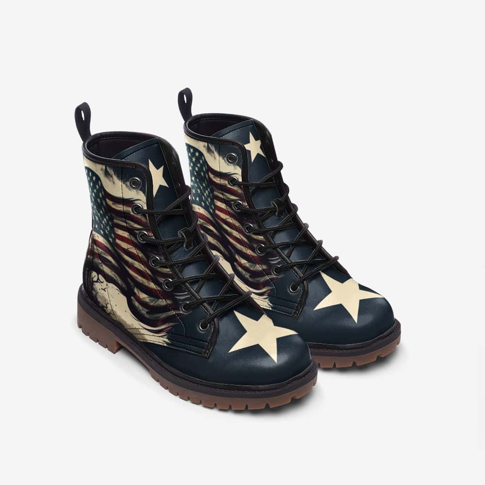 Vintage American Flag Vegan Leather Boots - $99.99 - Free