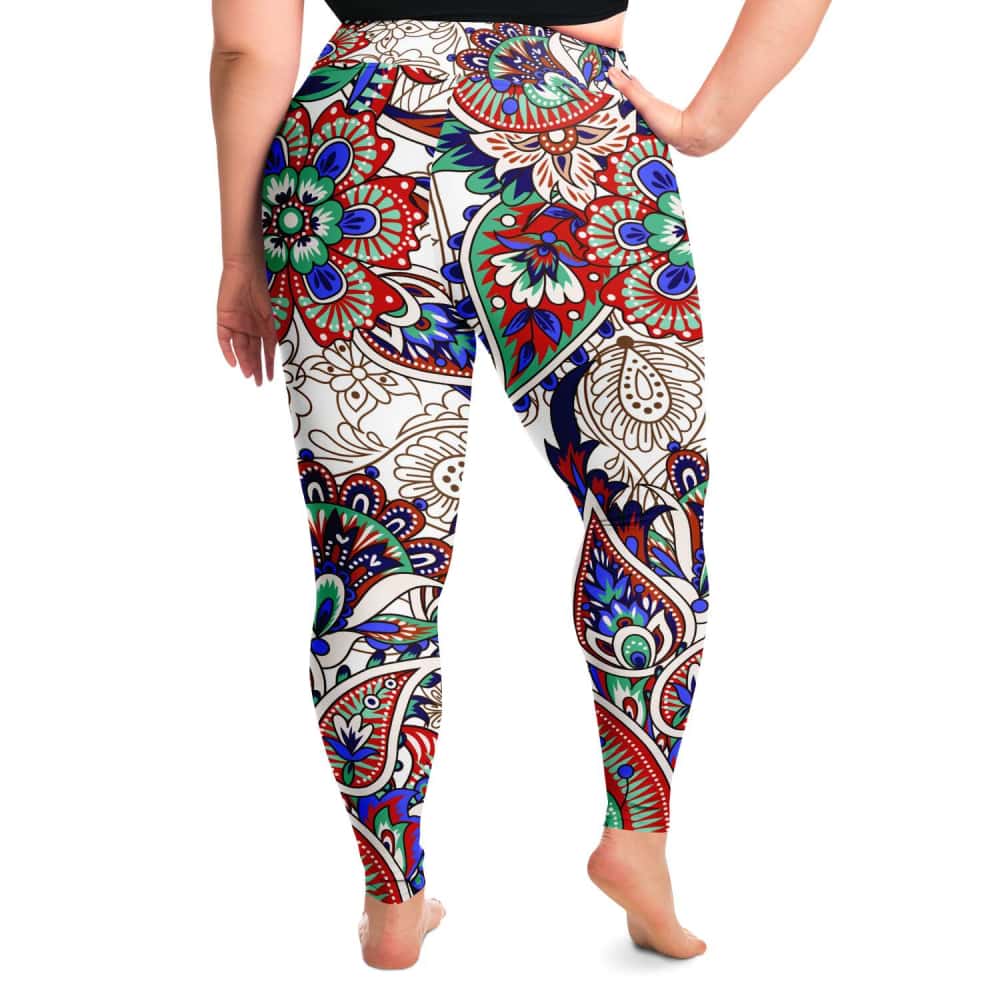 Vintage Floral Pattern Plus Size Leggings - Free Shipping - Projects817 LLC