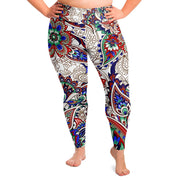 Vintage Floral Pattern Plus Size Leggings