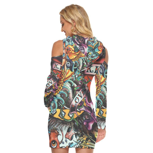 Vintage Tattoo Hoodie Dress