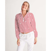 White Hearts Cropped Windbreaker