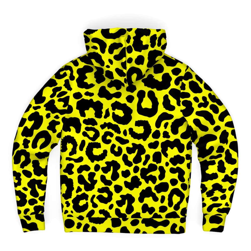 Yellow Leopard Print Microfleece Zip Hoodie - $89.99 - Free